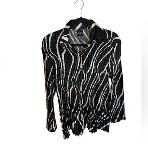 Magic Scarf Mini Pleats Y2K Retro Pleated Satin Blouse